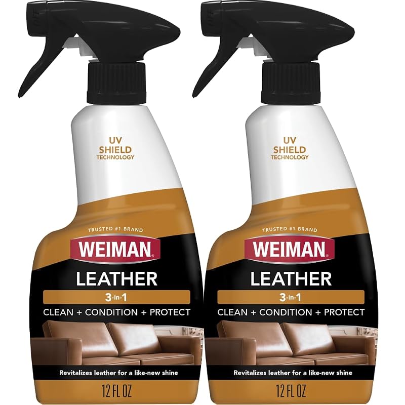 Weiman Limpador e Condicionador para Couro com Proteção contra Raios UV, Spray sem Fragrância, 354 mL, Pacote com 2