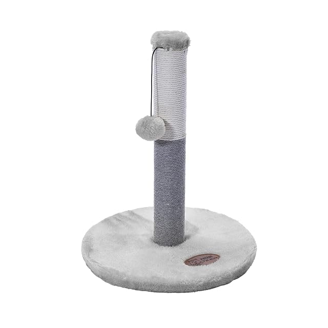 Foto 2 de 7 de PATAM Poste rascador de sisal con Pelota de Juego, Base Reforzada, fácil Montaje, Altura 37,5 cm