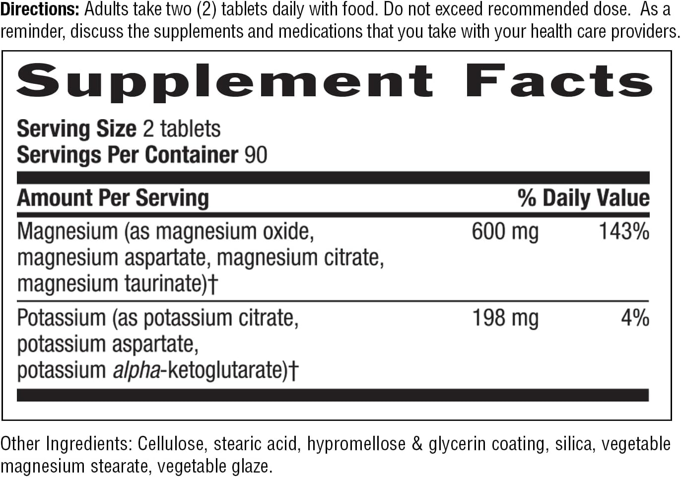 Country Life Magnesium and Potassium Supplement for Heart Health, Cardiovascular Support, Immune System and Bone Health, Gluten-Free
