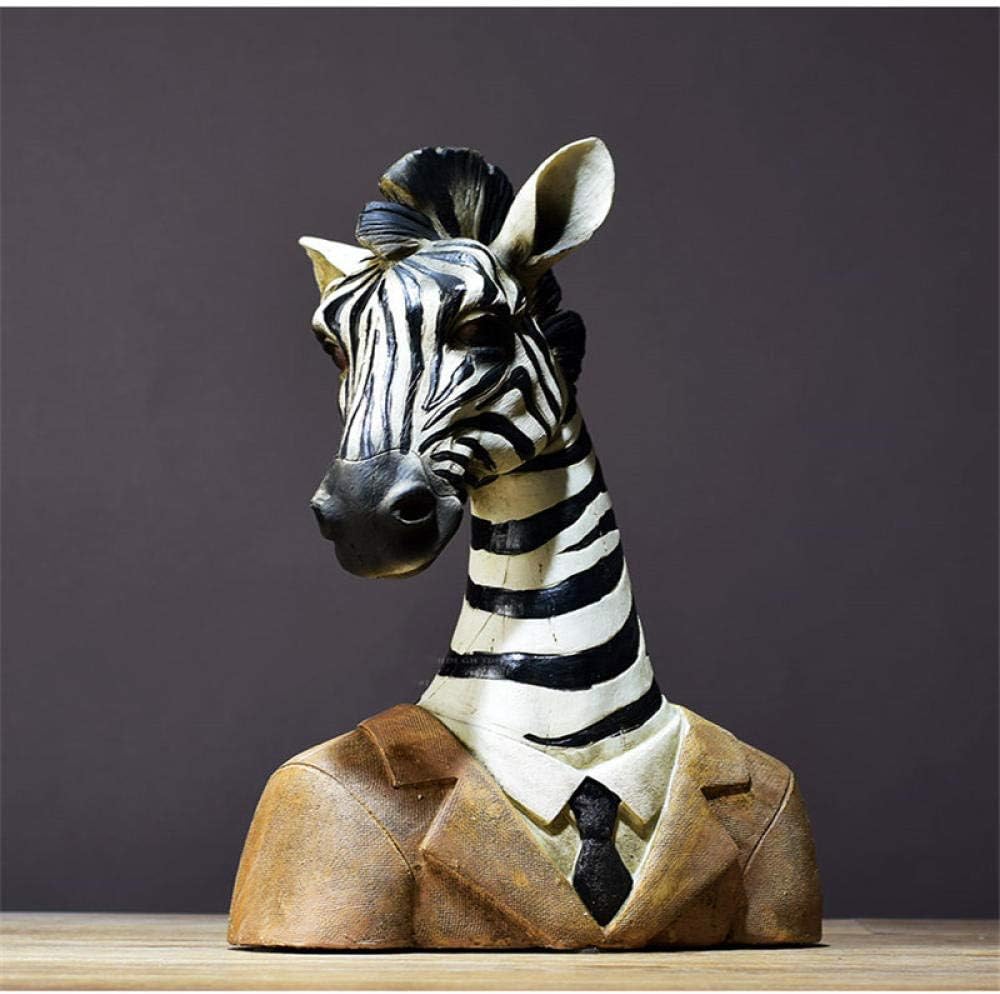 Sculpture Appreciation Bust Creative Zebra Bust Statue Decor Crafts Wine Cabinet Ornaments
