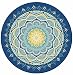 Mandala Blue Brazilian Velour Beach Towel 63 Inches Round