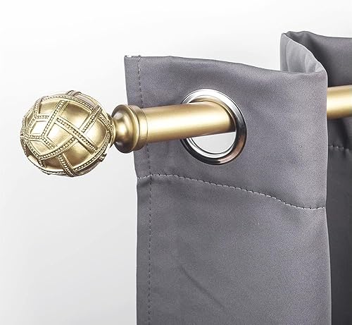 Miniatura 2 de Ycolnaefllr Barra de cortina individual de 1 pulgada de diámetro para ventanas, cortineros decorativos de longitud ajustable de 84 a 120 pulgadas,