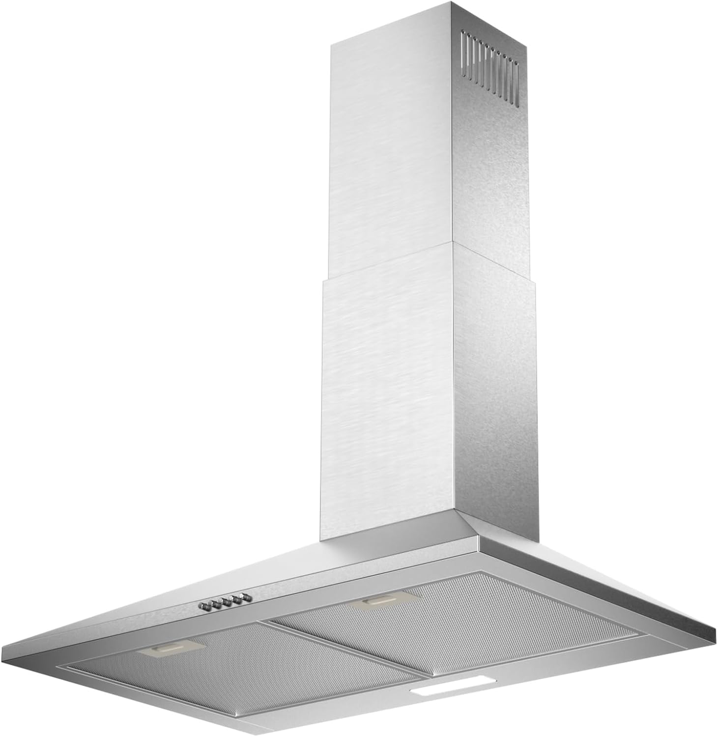 30 inch Wall Mount Range Hood, Ducted/Ductless Convertible Oven Vent Hood, Stainless Steel Oven Extractor for Kitchen, 3 Speed Exhaust Fan with Charcoal Filter and Duct Pipe