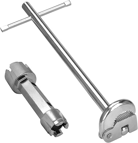 Llave de lavabo ajustable de 38 a 1-14 pulgadas, llave de fregadero para drenaje de bañera de grifo en espacios reducidos, herramienta profesional