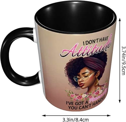 Miniatura 3 de Taza de café, taza de té para mujeres y niñas, taza de diseño único, perfecta para regalos, mujeres afroamericanas afro