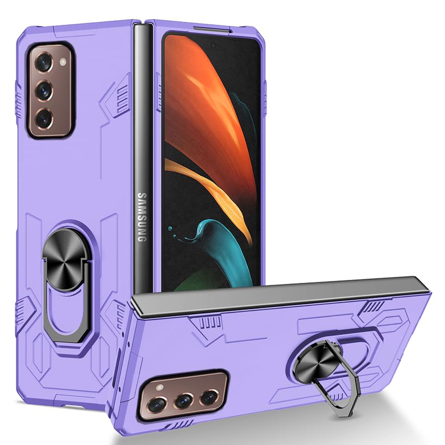 Coque Samsung Galaxy Z Fold 2 5G Asuwish antichoc noire avec anneau béquille de protection