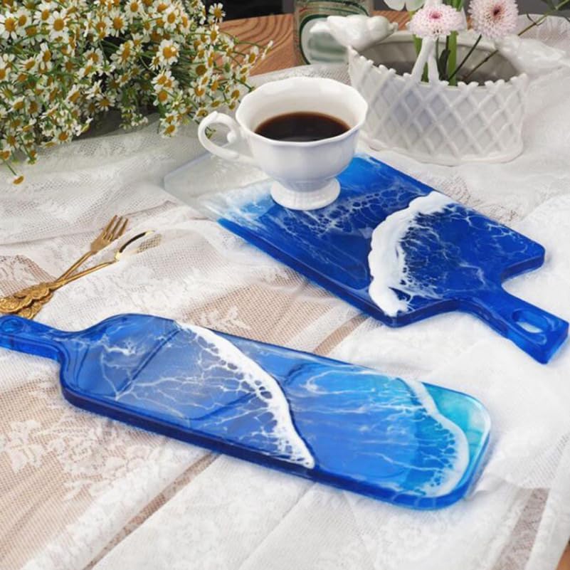 Miniatura 3 de 2 moldes de resina de silicona para bandeja de servir, molde de fundición epoxi con mango para decoración del hogar, manualidades