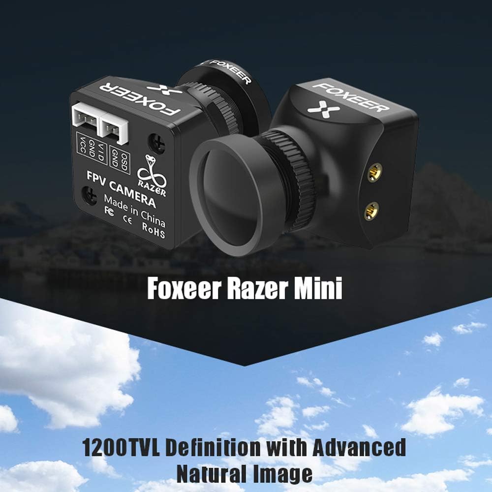 Bеѕt Dеаl Prоduсt FPV Camera Foxeer Razer Mini Cam 1200TVL 2.1mm Lens 4:3 FOV 125 Degree PAL NTSC Switchable for Racing Drone Black