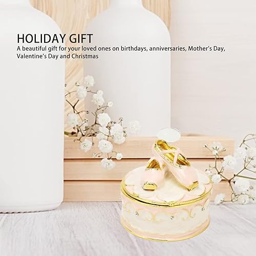 Vista 9 de Pssopp Joyero de ballet para zapatos, caja de baratijas, con bisagras, esmaltada, decorativa, para baile, adorno, anillo para regalo