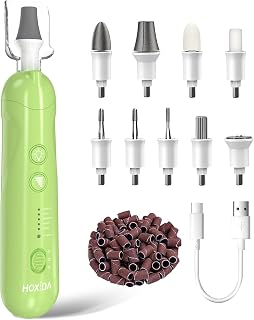 Professional Manicure Pedicure Kit, Cordless Electric Nail File Set, Rechargeable Pedicure Tools for feet, 5 Speeds Hand Foot Care Nail Drill for Thick Nail Toenail Cuticle Women Men Baby Pets-Green