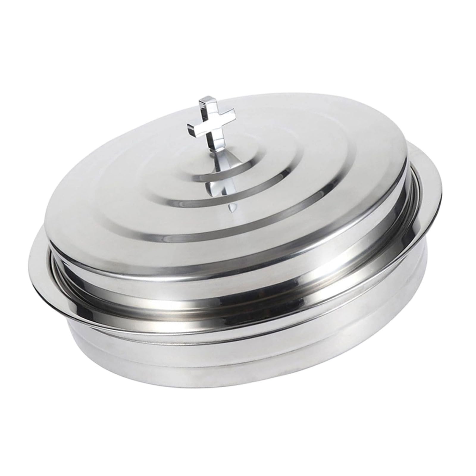alloneslife Large Capacity 304 Stainless Steel Serving Tray Holds 40 Ceremony Items Dishwasher Safe Mass Communion Equipment