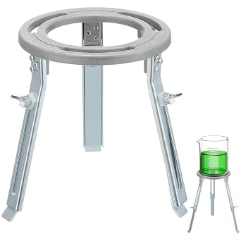 ULTECHNOVO Adjustable Aluminium Tripod Stand for Bunsen Burner Heating, 5.5 Inch Height Lab Tripod Beaker Heat Stand, Portable Chemistry Laboratory Equipment for School Science Education