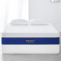 Molblly Memory Foam Matrac 90x190 cm - Közepes Keménységű, Légáteresztő, Hipoallergén, Összetekerhető Habszivacs Ágymatrac Kék Pamuthuzattal 8
