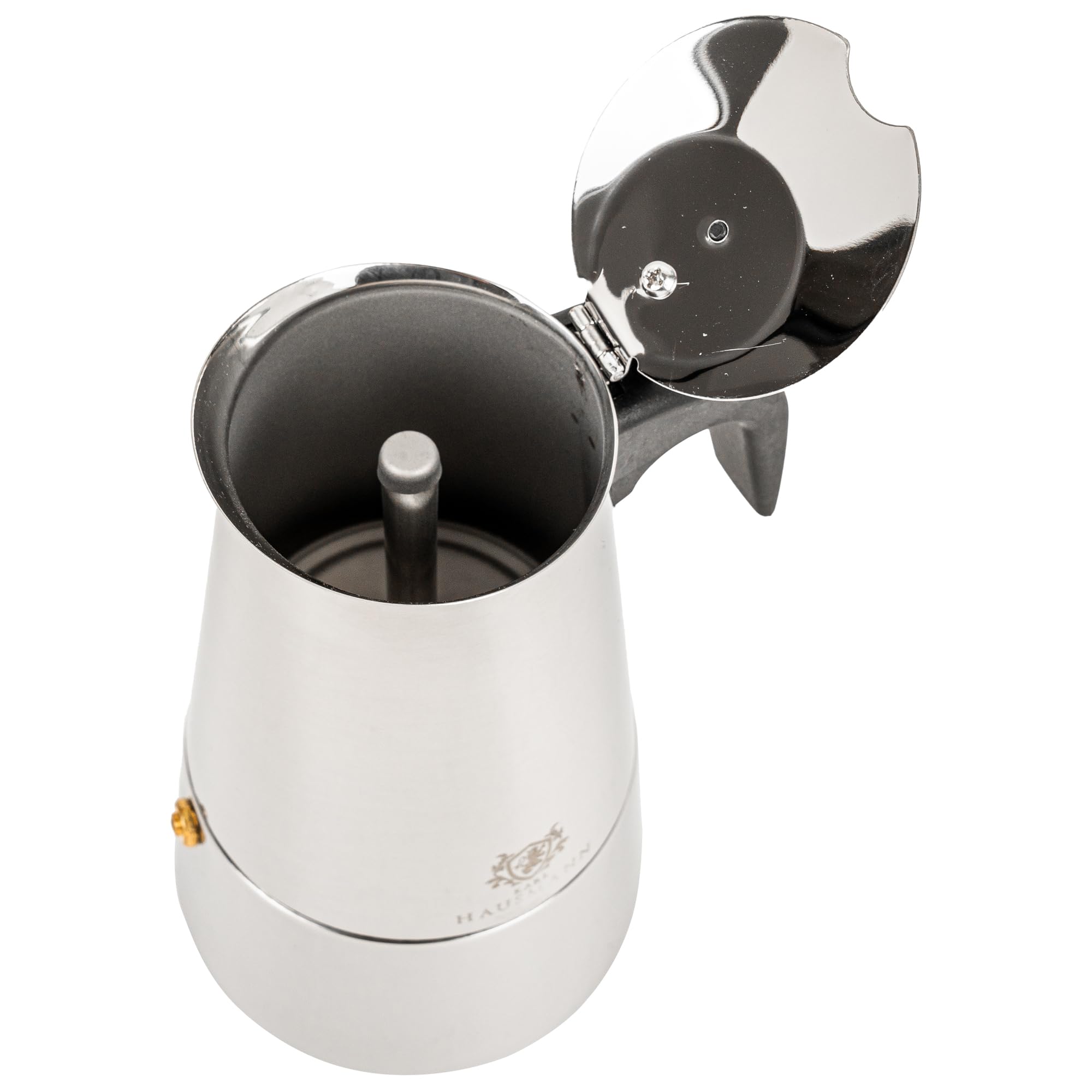 KARL HAUSMANN Kawiarka Indukcja 450 ml 9 Filiżanek - Kawiarka Stalowa Do Espresso I Herbaty, Moka Na Indukcję, Gaz, Kuchenkę Elektryczną I Ceramiczną, Stalowe Wykończenie