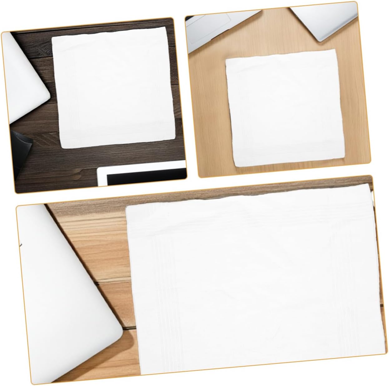 SOLUSTRE 18pcs White Cotton Men’s Handkerchiefs Soft Pocket Squares Unisex Cotton Hankies for Suits Weddings and Daily Use