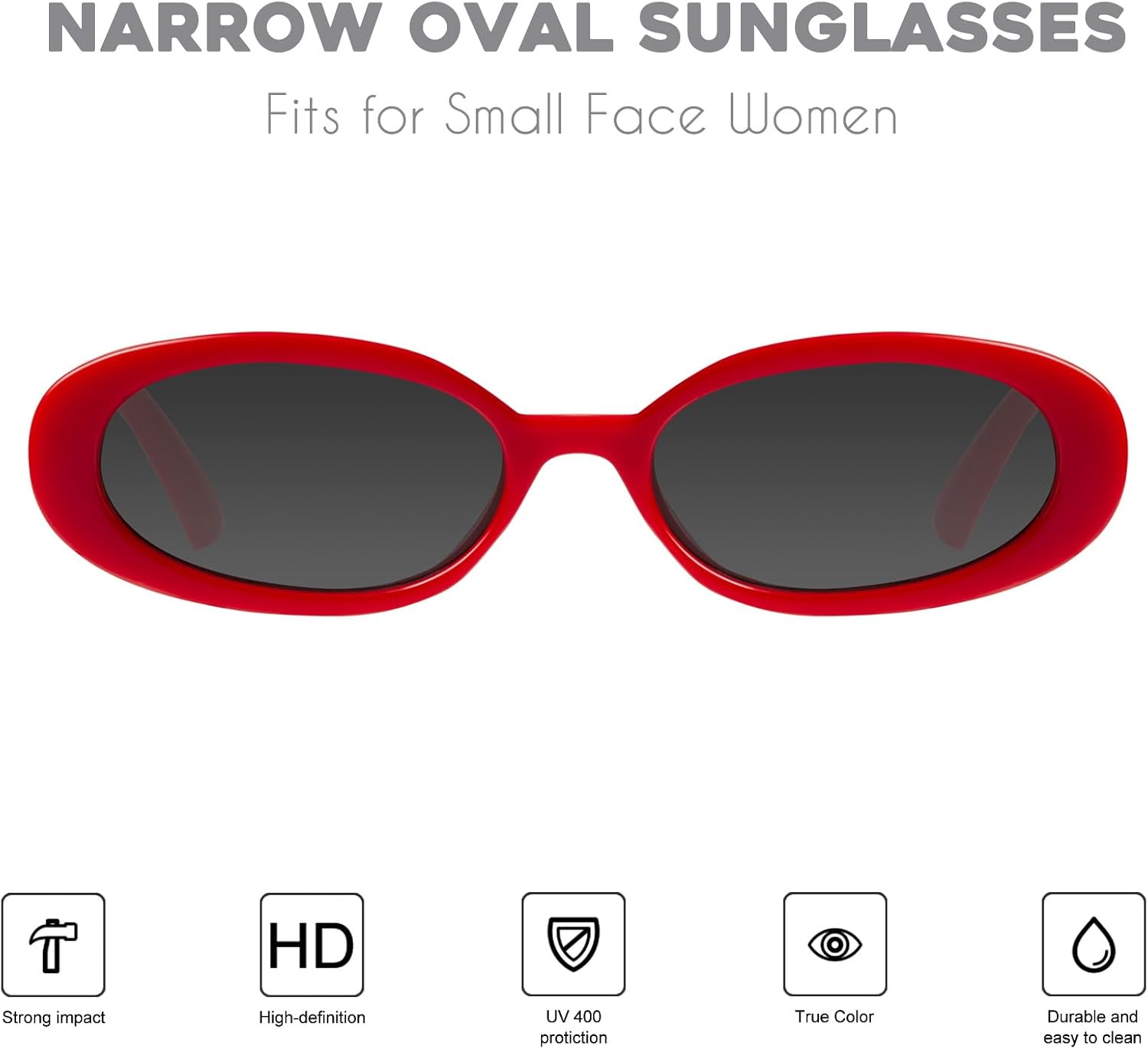 mosanana Retro Tiny Oval Sunglasses for Women with Small Face Narrow Style MS52360 - Image 2