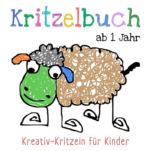 Kritzelbuch ab 1 Jahr: Erstes Kritzel-Malbuch mit 50 schlichten Malvorlagen zum Ausmalen und Lernen der ersten Gegenstände für Kinder - Dickes Ausmalbuch zum Kreativ-Kritzeln