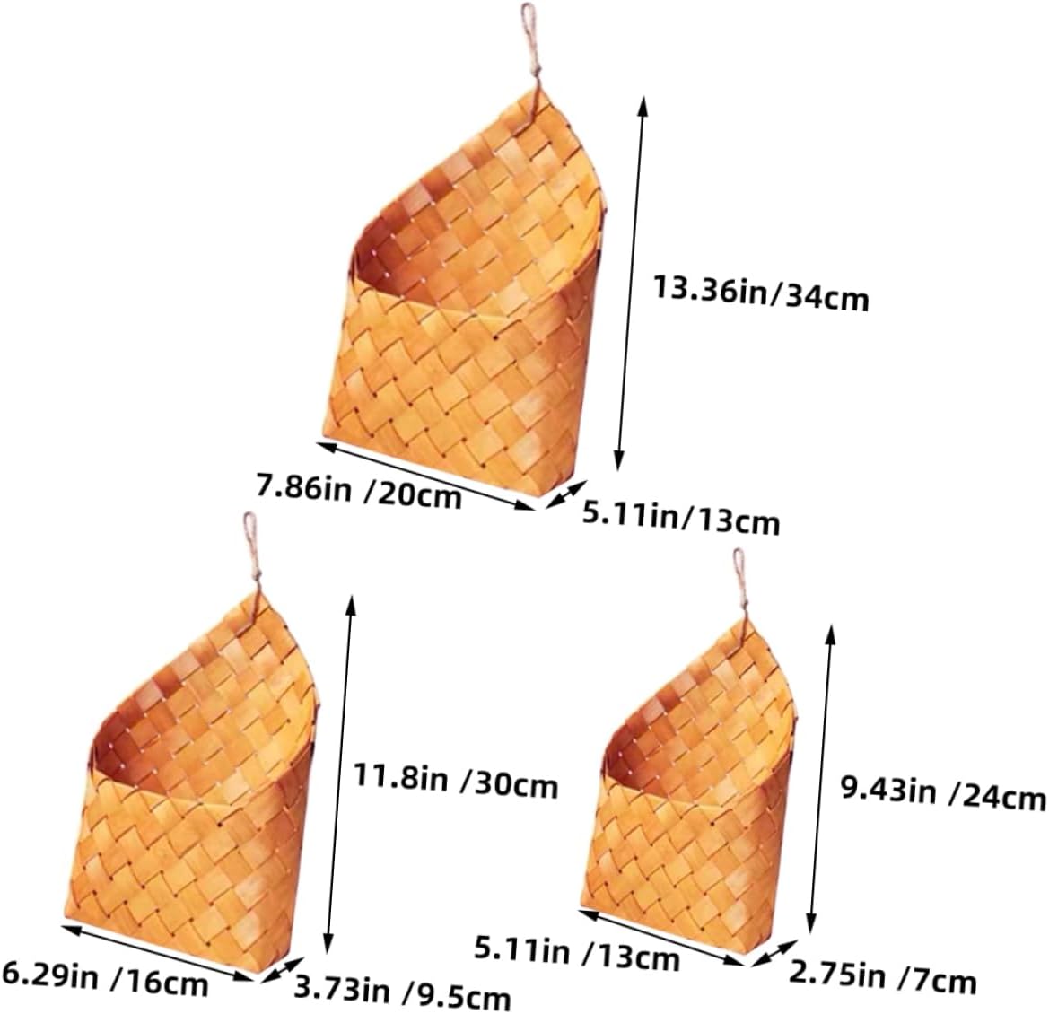 6pcs Nordic Style Woven Baskets Wall Hanging Storage Baskets for Kitchen Letters and Balcony Decor