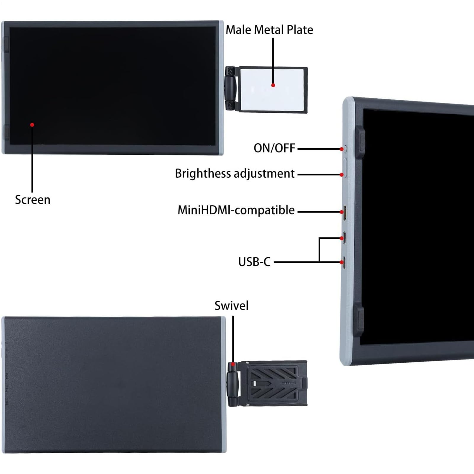 Zweiter Bildschirm Für Laptop Plug-and-Play Schlankes Computerzubehör | Zweiter Monitor Für Laptop für Reisen Homeoffice Kleinunternehmen Arbeit