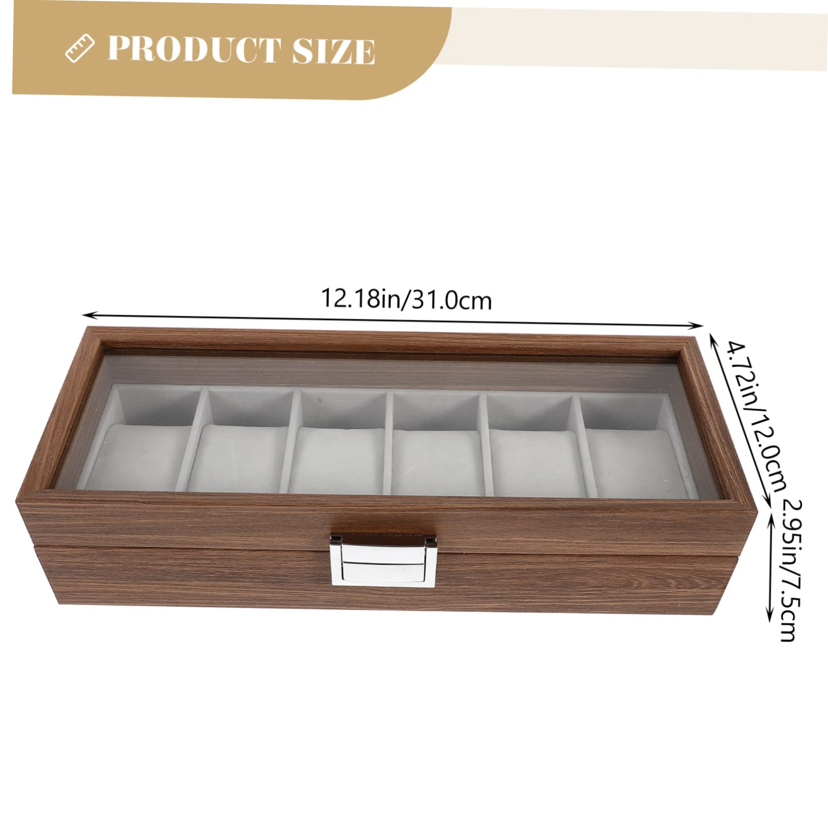 Beaupretty Scatola per Orologi in Legno 6 Scomparti, Organizer Delicato per Esposizione e Protezione, per Negozio di Gioielli e Collezione Personale