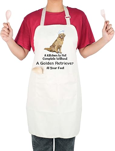 Miniatura 8 de LEVLO Golden Retriever - Delantal de cocina Golden Retriever, decoración de cocina para perro, papá, mamá