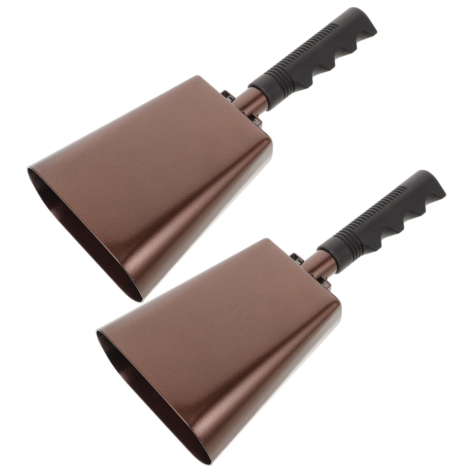 balacoo 1 Pair Metal Cowbell Handle Large Steel Educational Musical Instrument for Sports Events Cheering Bells