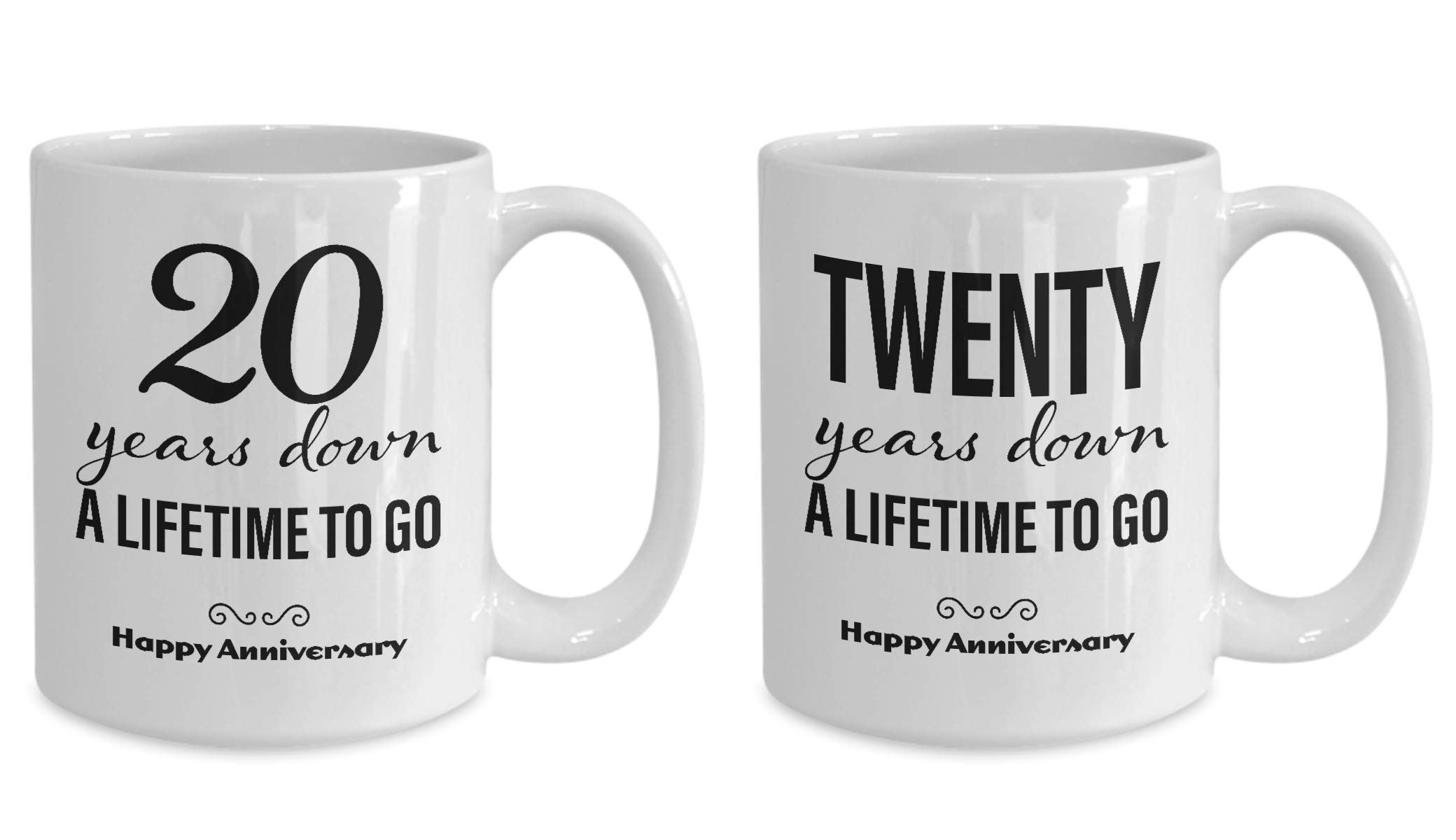 Amazon.com: 20th Anniversary Coffee Mug Set for Him and Her - 20 Year  Wedding Gifts for the Couple Unique for Men Women Husband Wife Parents  Boyfriend Girlfriend : Home & Kitchen