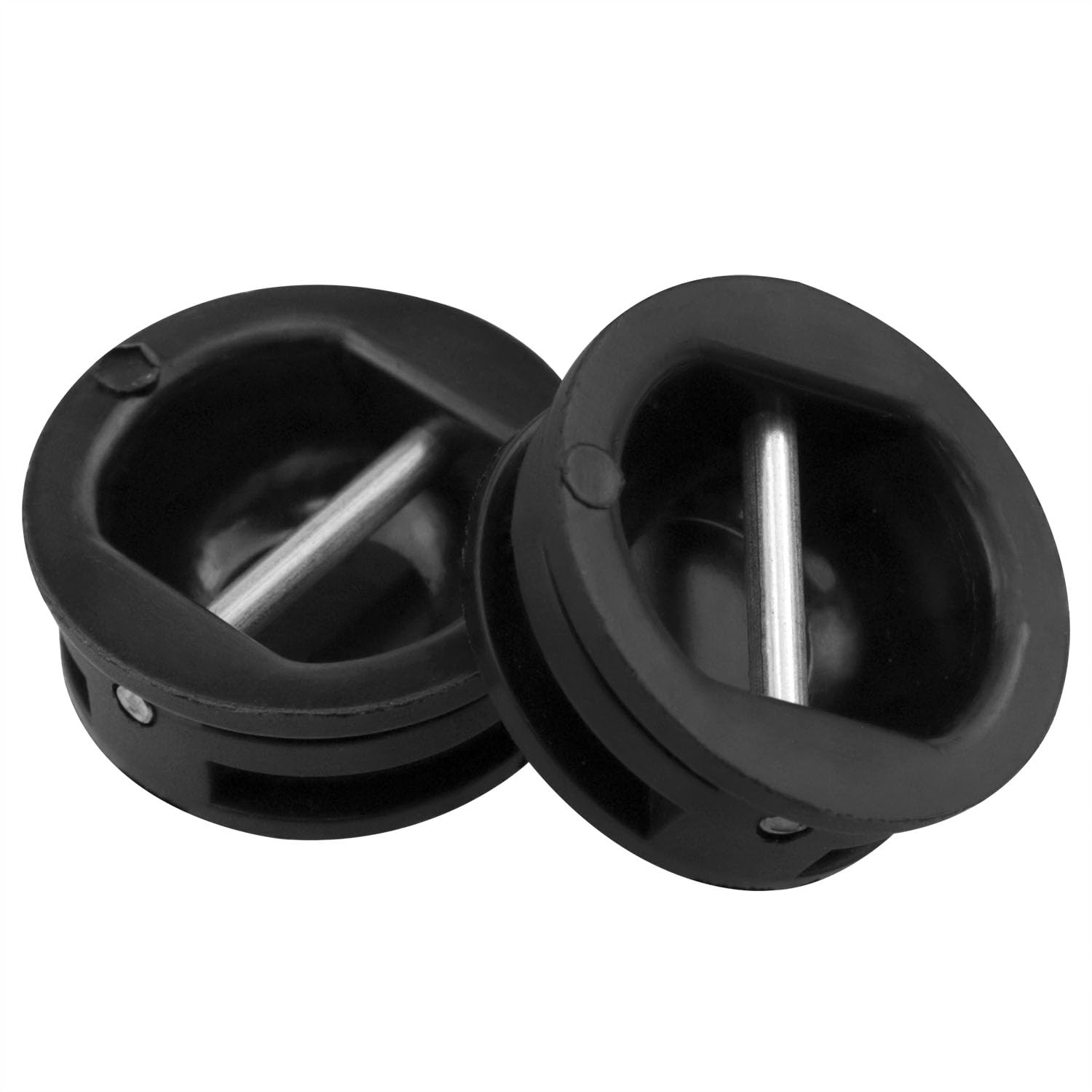 Dsjnf Round Cup Surfboard Rope 30x12mm/1.18x0.47 Inch Professional Surfboard Accessories Leash Plug Water Sports Replacement Parts 2PCS (Black)