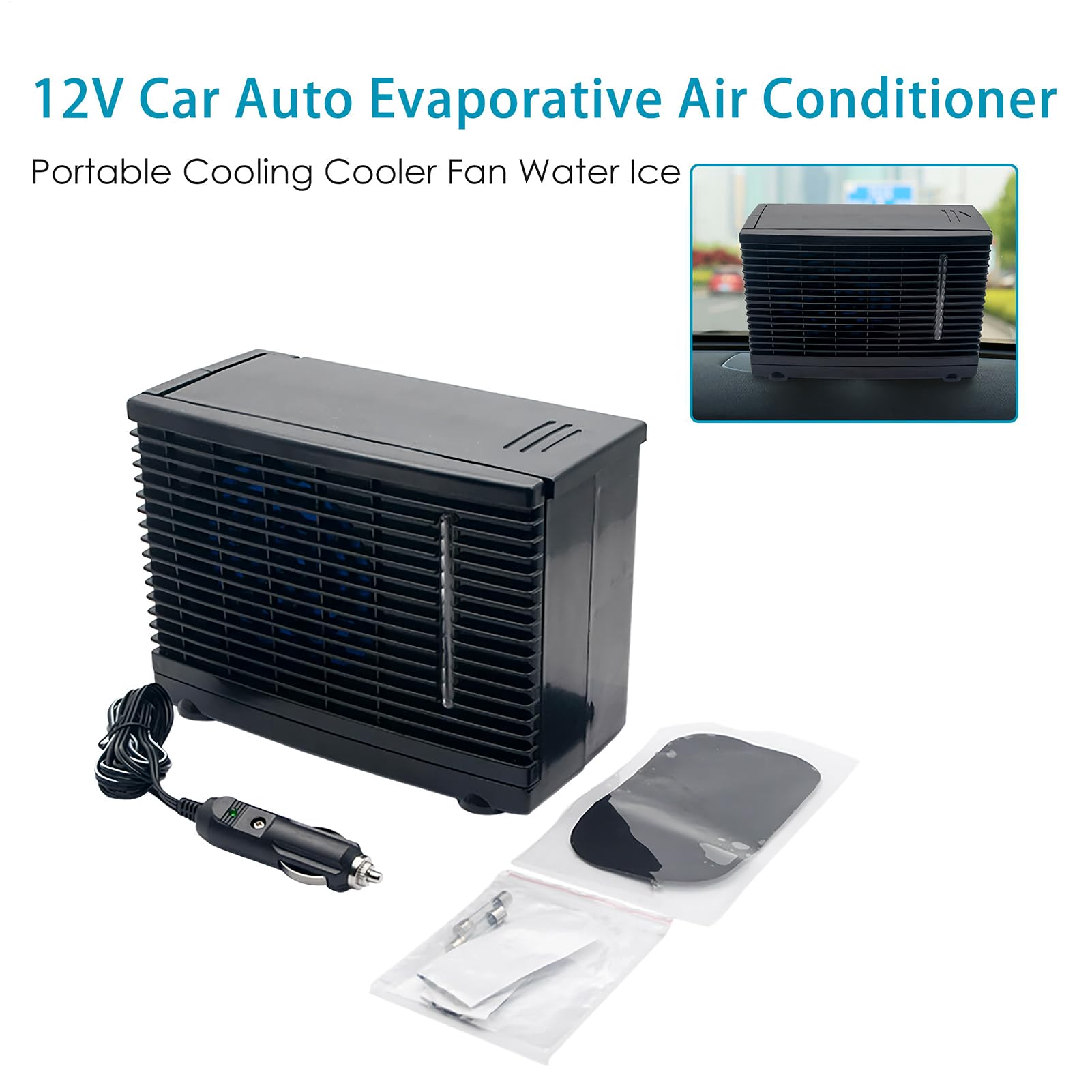 Climatizador portátil para vehículo Enfriador compacto con tanque de agua | Aire Acondicionado Para Vehículo para interior dormitorio camión tienda camping viajes trayectos carretera