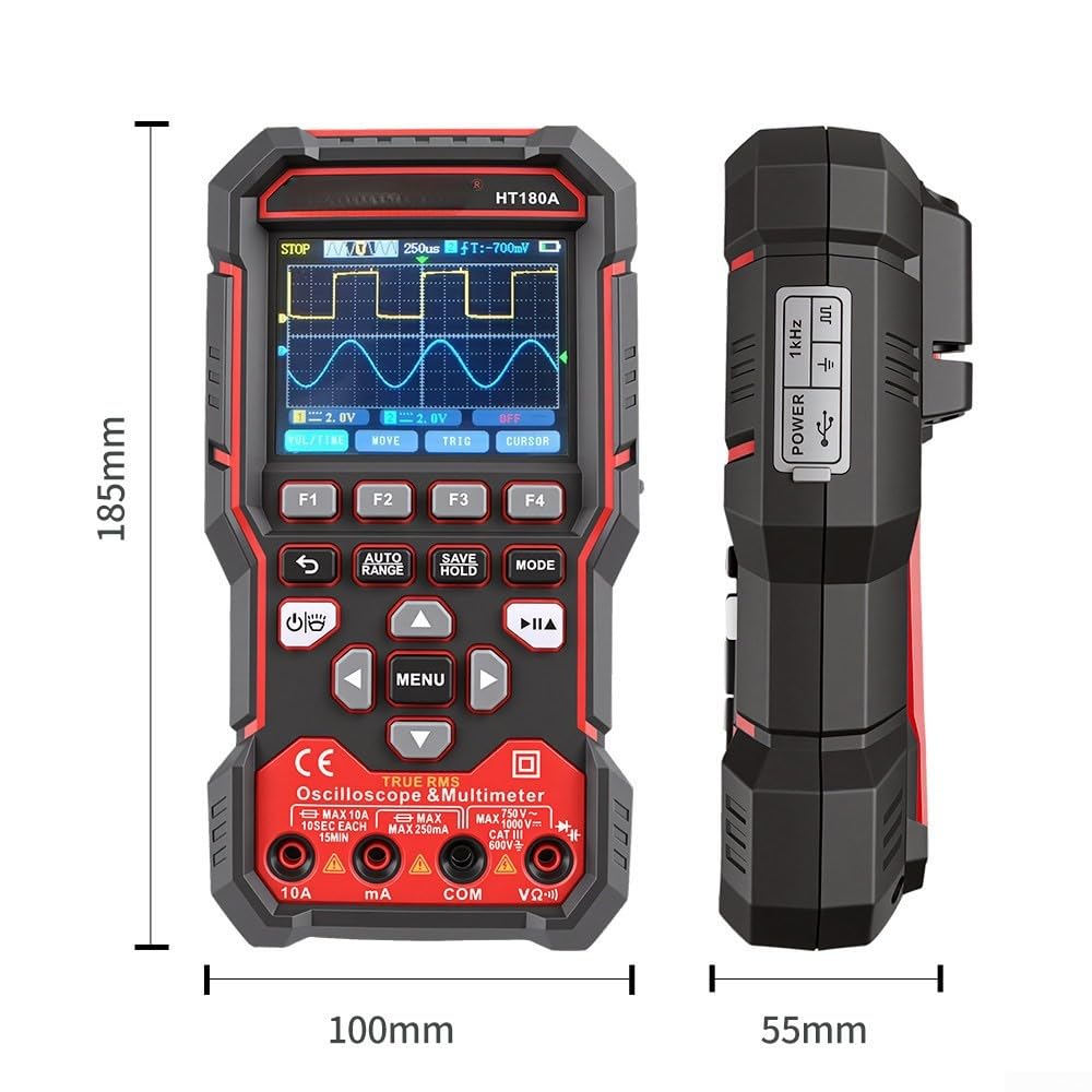 3-in-1 Oszilloskop Multimeter HT180A Dual-Kanal Signalgenerator