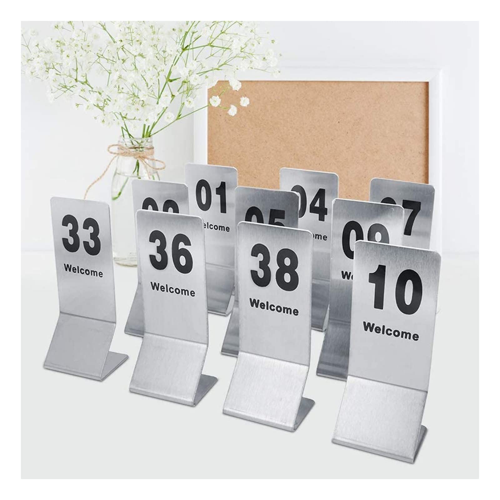 Placas con números, Números de mesa doble cara del 1 al 25 y 50. Letrero reservada(1-50)