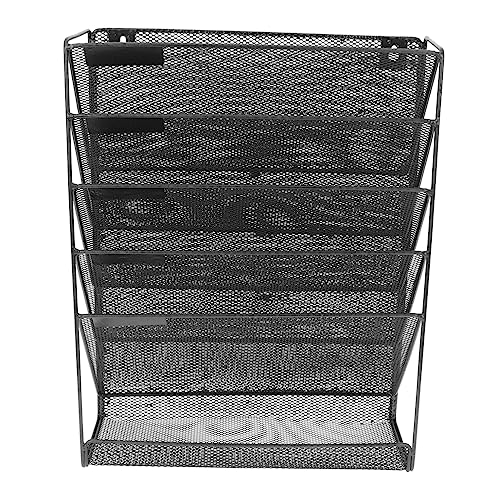 KALLORY Hanging File Organizer for Wall Multi-function Document Storage Rack File Holder for Home Office and Keeps Workspace Organized