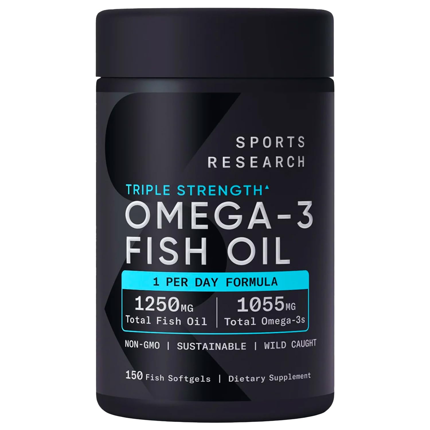 Sports Triple Strength Omega-3 Fish Oil, 150 Fish Softgels - Burp Less