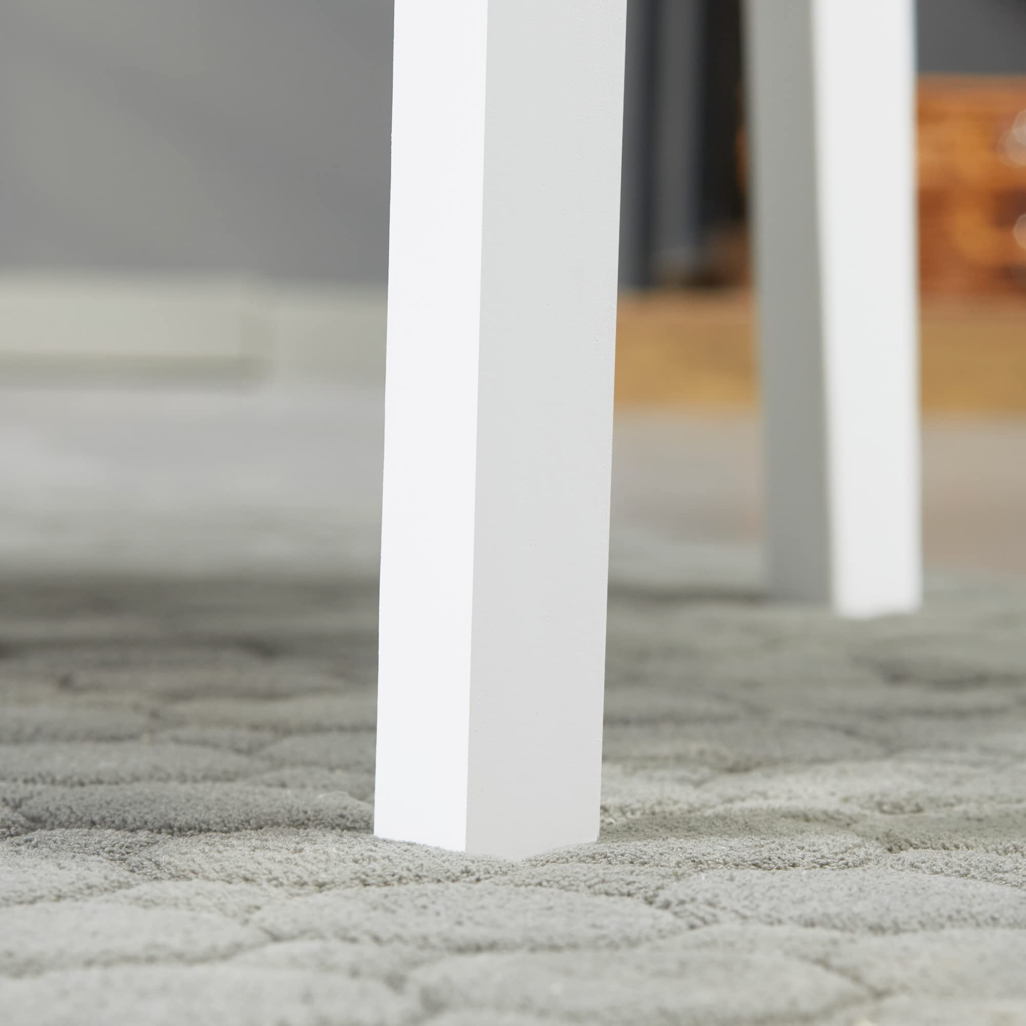 HOMCOM Juego de 2 Sillas de Comedor de Madera Maciza de Pino, Sillas de Cocina con Respaldo de Listones, Asiento Amplio, para Salón, Blanco