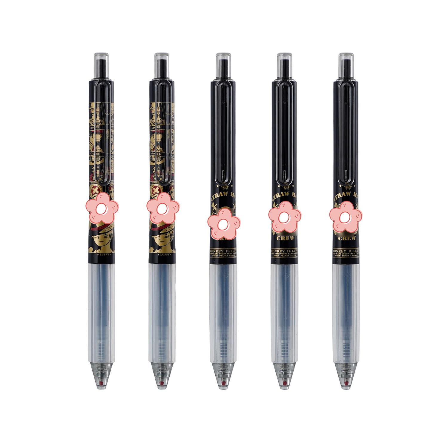 G-Ahora5PCS Anime 0.5mm Black Ink Pens, Office Supplies Gifts for Women (Pen-piece)