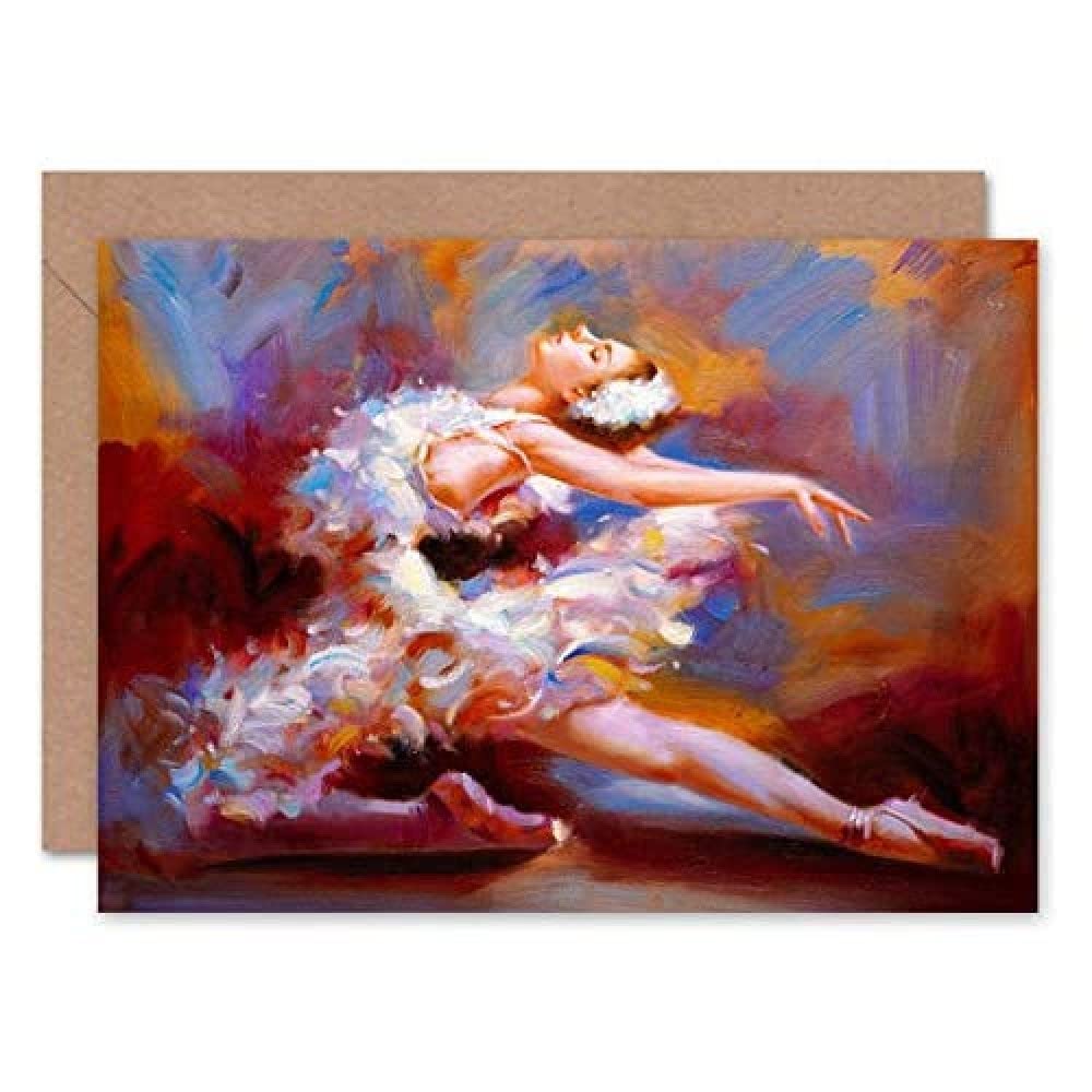 Fine Art Prints Ballet Dancing Saute Painting Greeting Card With Envelope Inside Premium Quality,12.5 x 17.5 cm