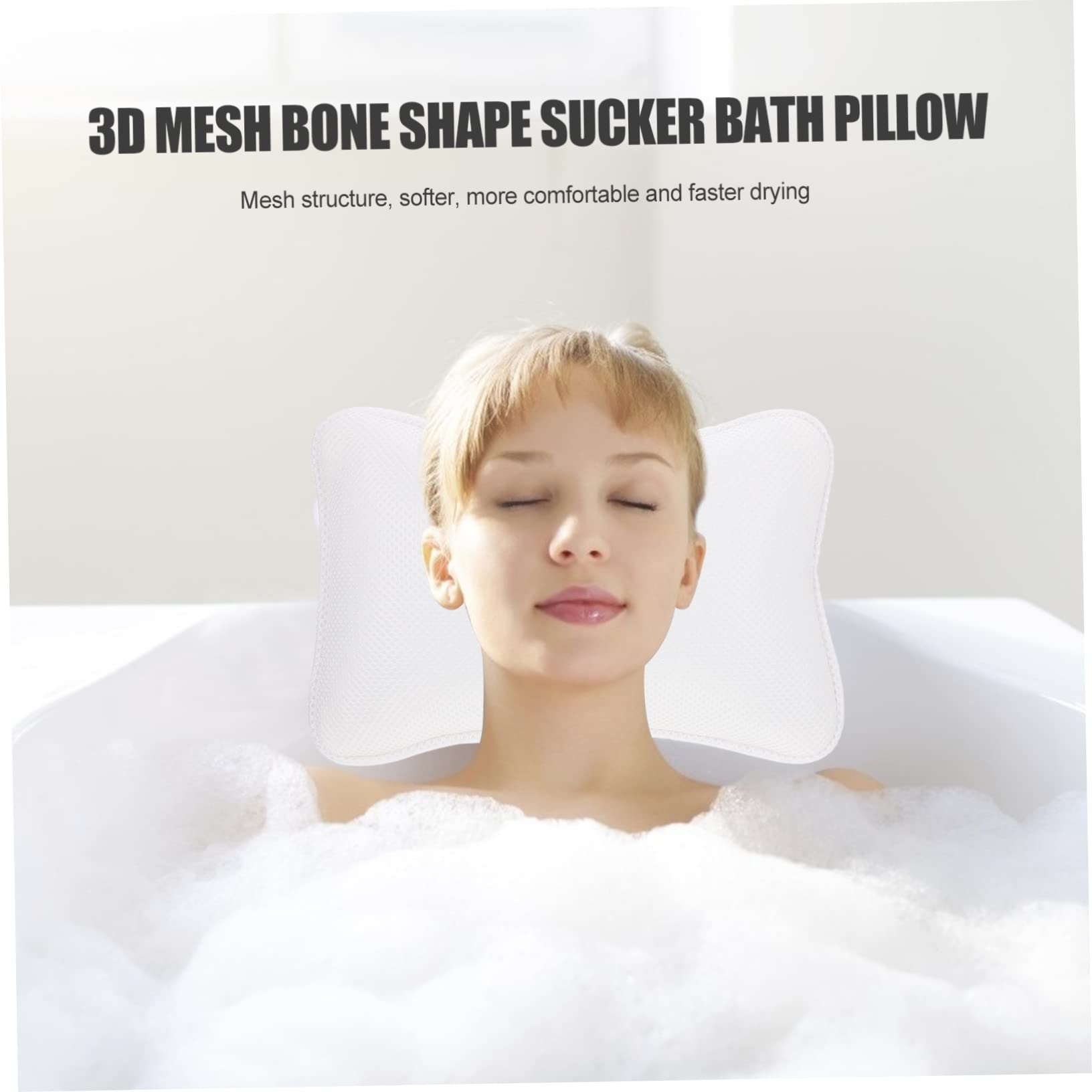 Beavorty 3pièces Coussin De Ergonomique avec Ventouses Appui Tête Confortable Et Respirant pour Spa Et Moments De Détente