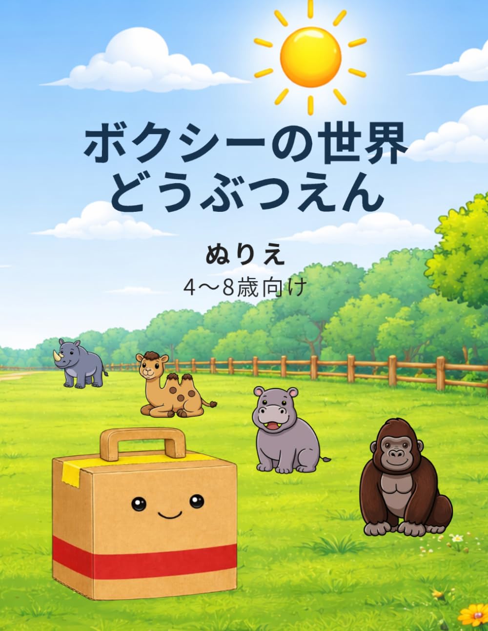 ボクシーの世界 どうぶつえん ぬりえ: 4〜8さい向け かんたんでたのしいどうぶつぬりえ (BOXY'S WORLD)