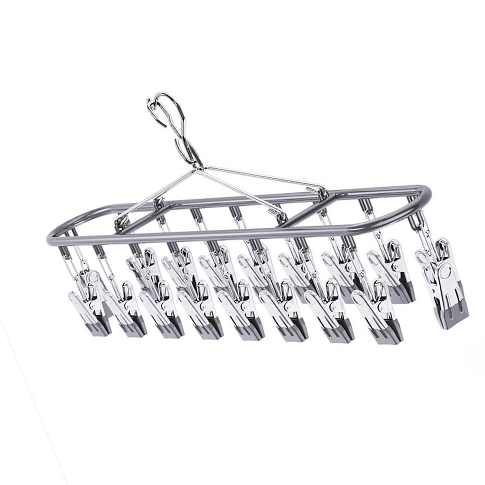 Tsophreniq Portable Travel Laundry Rack 20 Rustproof Clip Stainless Steel Clothesline Holder for Underwear Sock Drying Solution Outdoor Portable Garment Drying Hanger