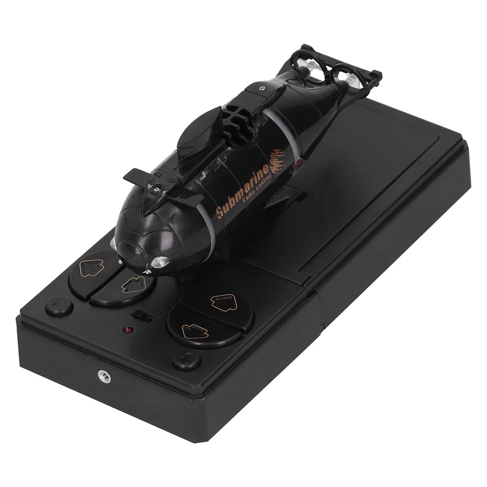 Barco de Control Remoto Inalámbrico 2.4G Barco de Buceo Eléctrico Submarino de 6 Canales de Juguete(Negro)