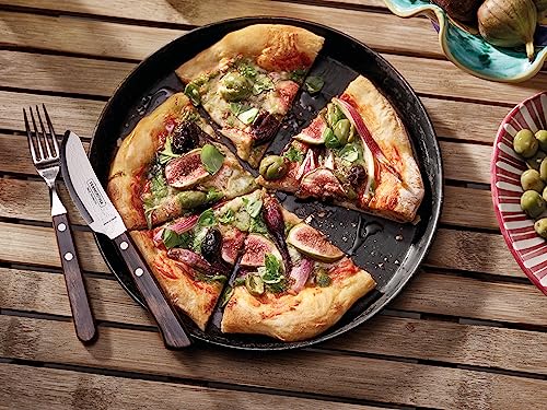 Tramontina Pizzamesser, 10 cm, Edelstahl, FSC-zertifizierter Holzgriff, Messer, spezielle Klinge, Wellenschliff, rostfrei, spülmaschinenfest,