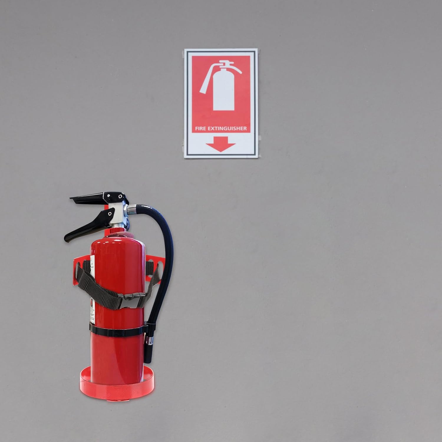 VILLCASE Fire Extinguisher Wall Mount Bracket with Adjustable Straps Compact 10.03 Inch Fire Extinguisher Holder Rack for Home Office Car Boat Safety