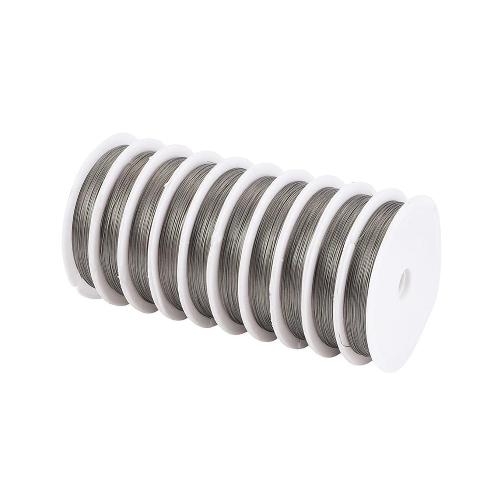 10 Rollen Nylonbeschichteter Stahldraht 0,3/0,35/0,38/0,45/0,5/0,6 mm Perlendraht for Schmuckherstellung (Color : Light Grey, Size : 0.38mm)
