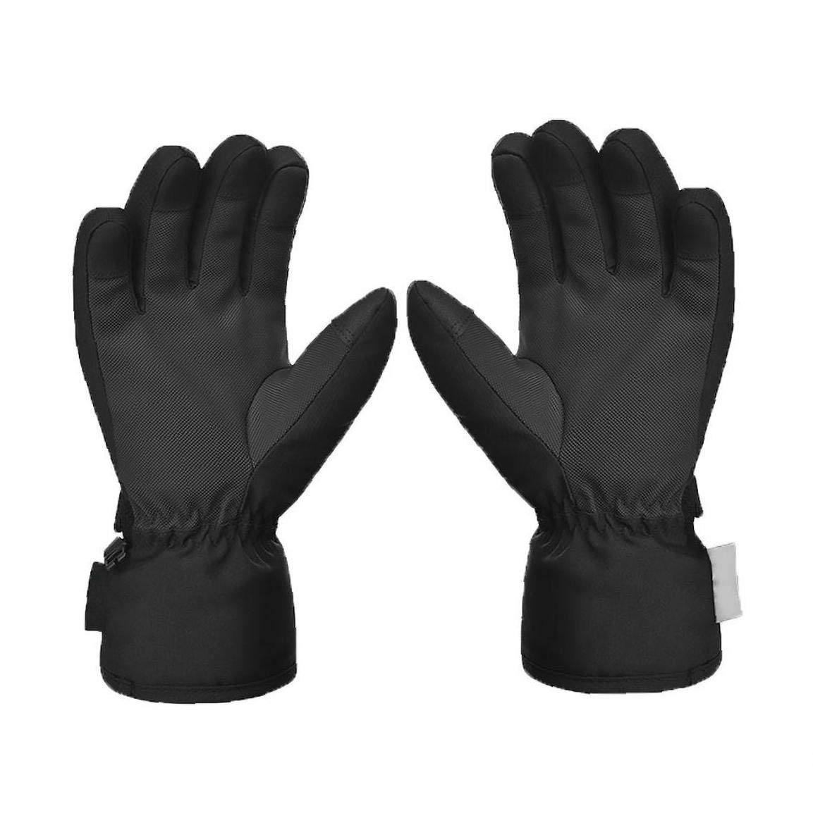 Guanti da Sci per Bambini Snowboard Invernale Isolamento Termico da Neve Antivento Impermeabile Touch Screen a Dito Pieno Guanti Neri per Il Freddo (s M)