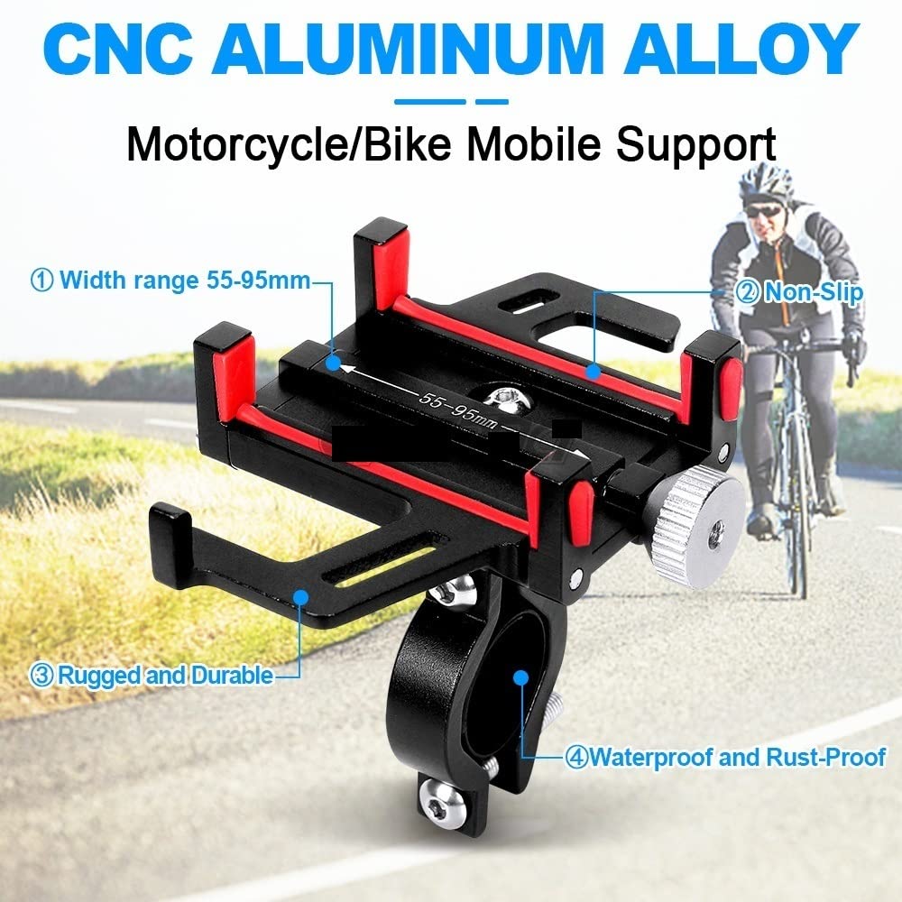 Support téléphone navigation GPS Vélo Universel Aluminium Pour Tous Les Téléphones Support Téléphone Portable Moto Vélo Électrique Support Téléphone Portable Support Téléphone Vélo Navigation ( Taille