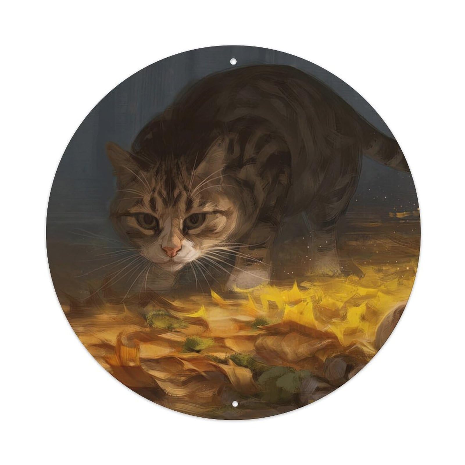 Animal Artwork Cute Cat And Mouse Metal Tin Sign