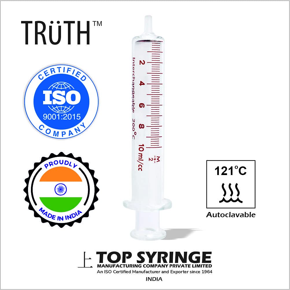 Truth Laboratory Glass Syringe Glass Tip, 10ml (01-09-01-05)