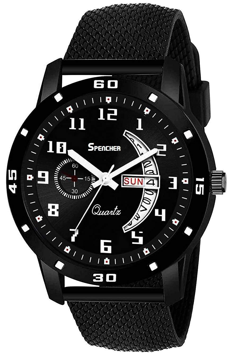 Spencher Classics Analog Day Date Function Synthetic Strap Watch for Men & Boy (Black) (B0CFQHQ47R) Amazon Price History, Amazon Price Tracker
