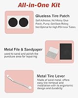 Vista 2 de Zacro Bike Tire Repair Kit, Bike Tube Patch Kit with Stainless Steel Tire Levers, 24 PCS Bike Tube Patches,Metal Rasp, Bike Patch Kit for Mountain