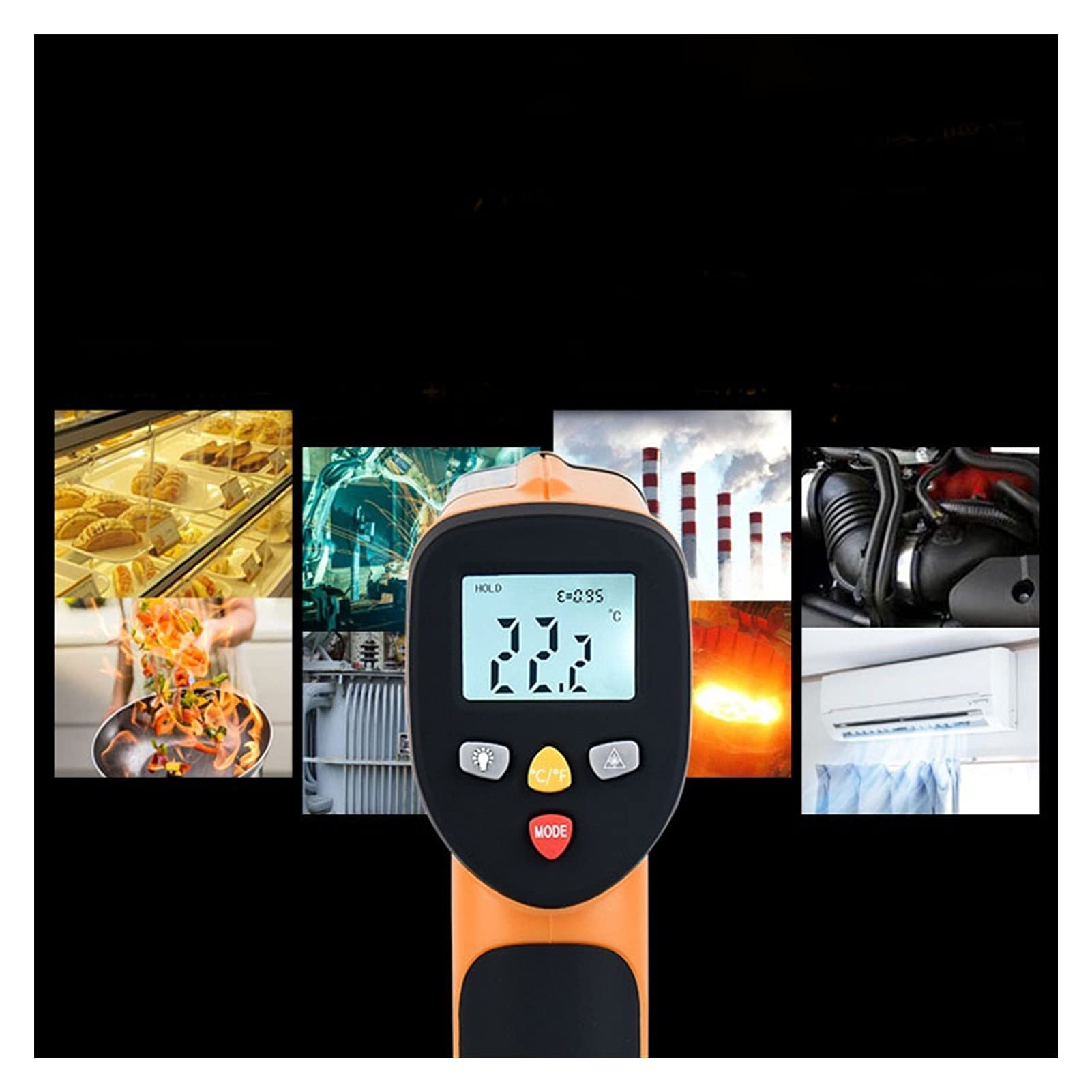 Strumento di misurazione Senza Contatto Termometro a infrarossi Digitale Oggetto Industriale Termometro elettronico ad Alta Temperatura Intervallo di misurazione -50~650 ° C Adatto for la misurazion